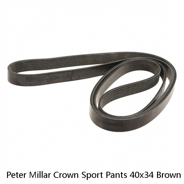 Peter Millar Crown Sport Pants 40x34 Brown Gray Poly Flat Front YGI F2-375 #1 small image